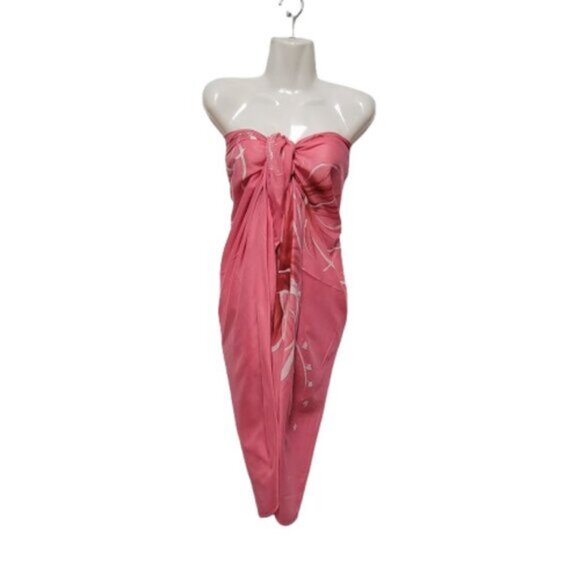 Womens Sarong Pareo Cotton Wrap HandPainted Batik Wrapskirt Beachwear -NEW - Picture 1 of 6